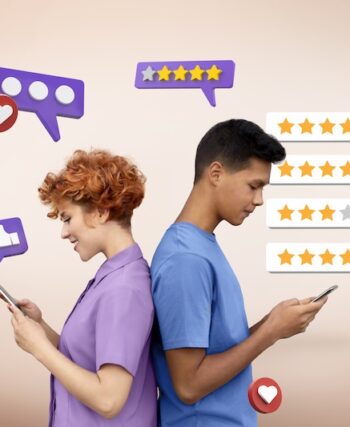 Två personer som betygsätter tjänster